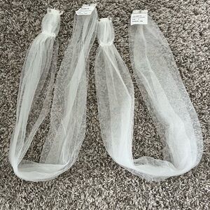 White Sheer Tulle Fabric Dress Straps